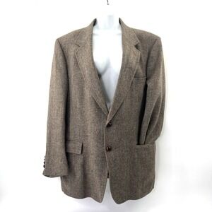 ARNIE VINTAGE TWEED mens Brown HERRINGBONE wool sport coat jacket blazer 46